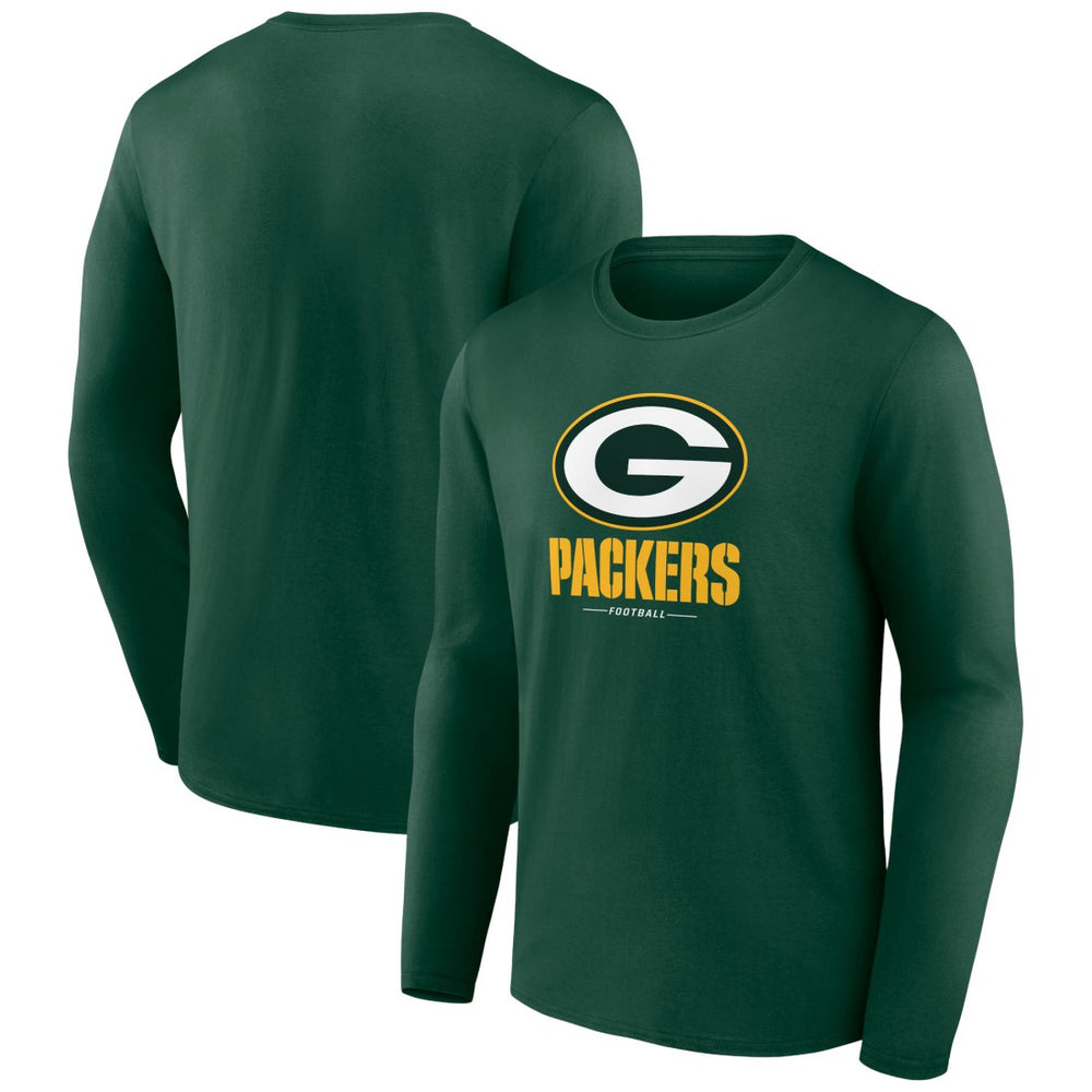 Green Bay Packers Logo Team Lockup Long Sleeve T-Shirt | NFL Hot