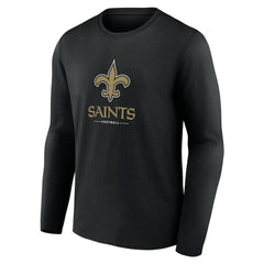 New Orleans Saints Logo Team Lockup Long Sleeve T-Shirt | NFL US
