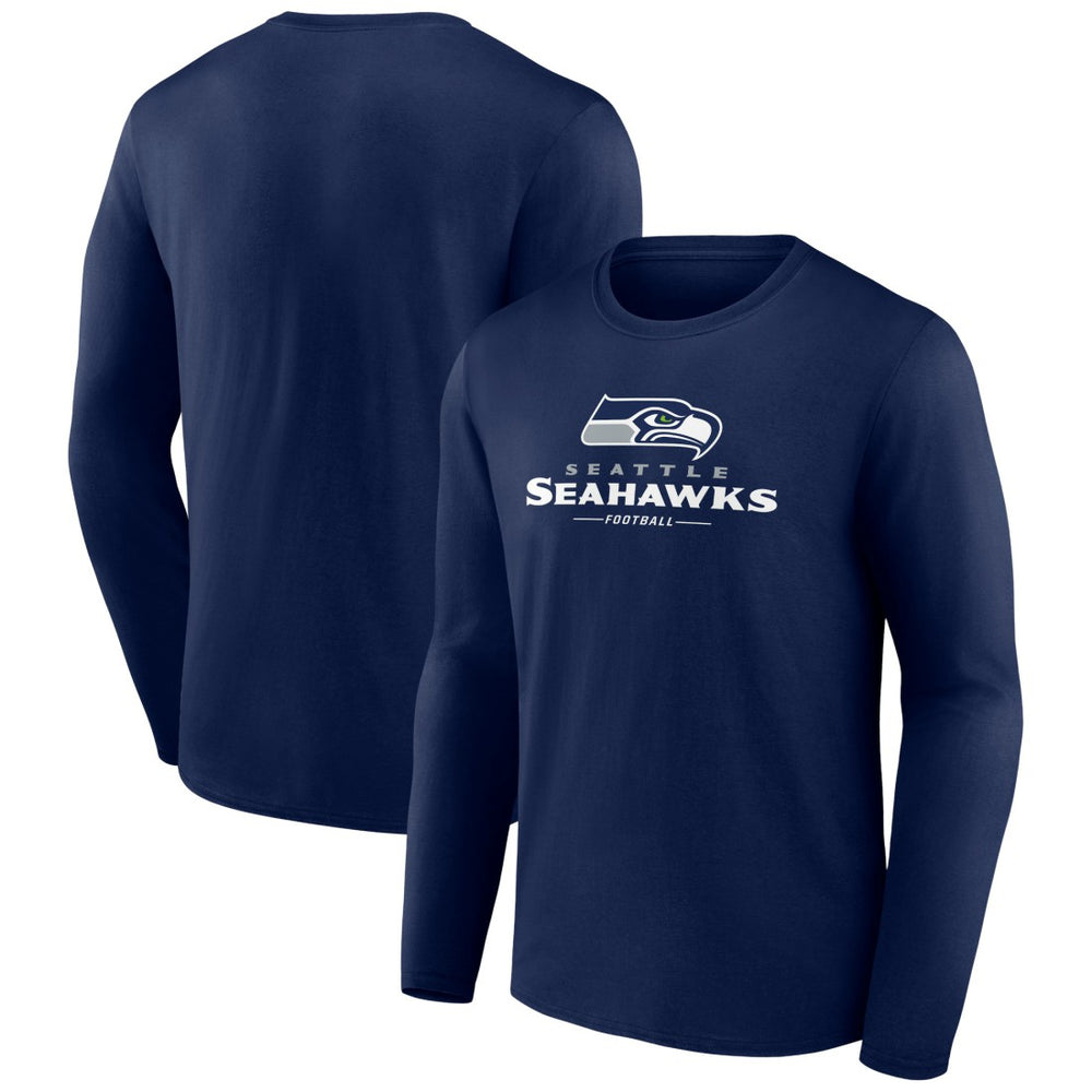 Seattle Seahawks Logo Team Lockup Long Sleeve T-Shirt | NFL New