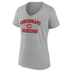 Cincinnati Reds Women's Heart and Soul V-Neck T-Shirt - MLB T-shirts