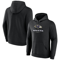 Baltimore Ravens Logo Team Lockup Fitted Pullover Hoodie | NFL Near me