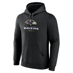 Baltimore Ravens Logo Team Lockup Fitted Pullover Hoodie | NFL Near me