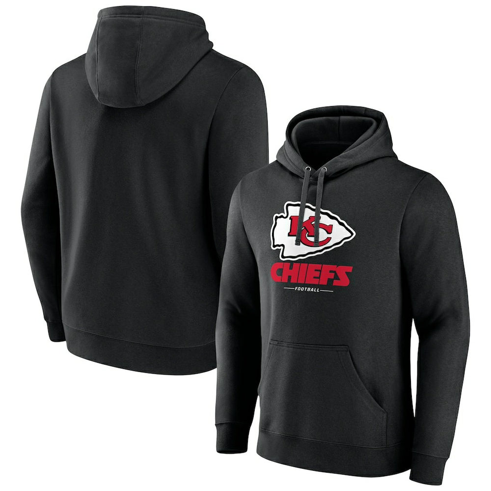 Kansas City Chiefs Logo Team Lockup Fitted Pullover Hoodie | NFL New