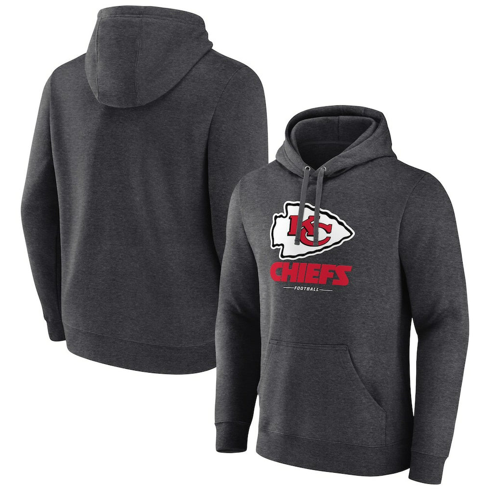 Kansas City Chiefs Logo Team Lockup Fitted Pullover Hoodie | NFL Hot