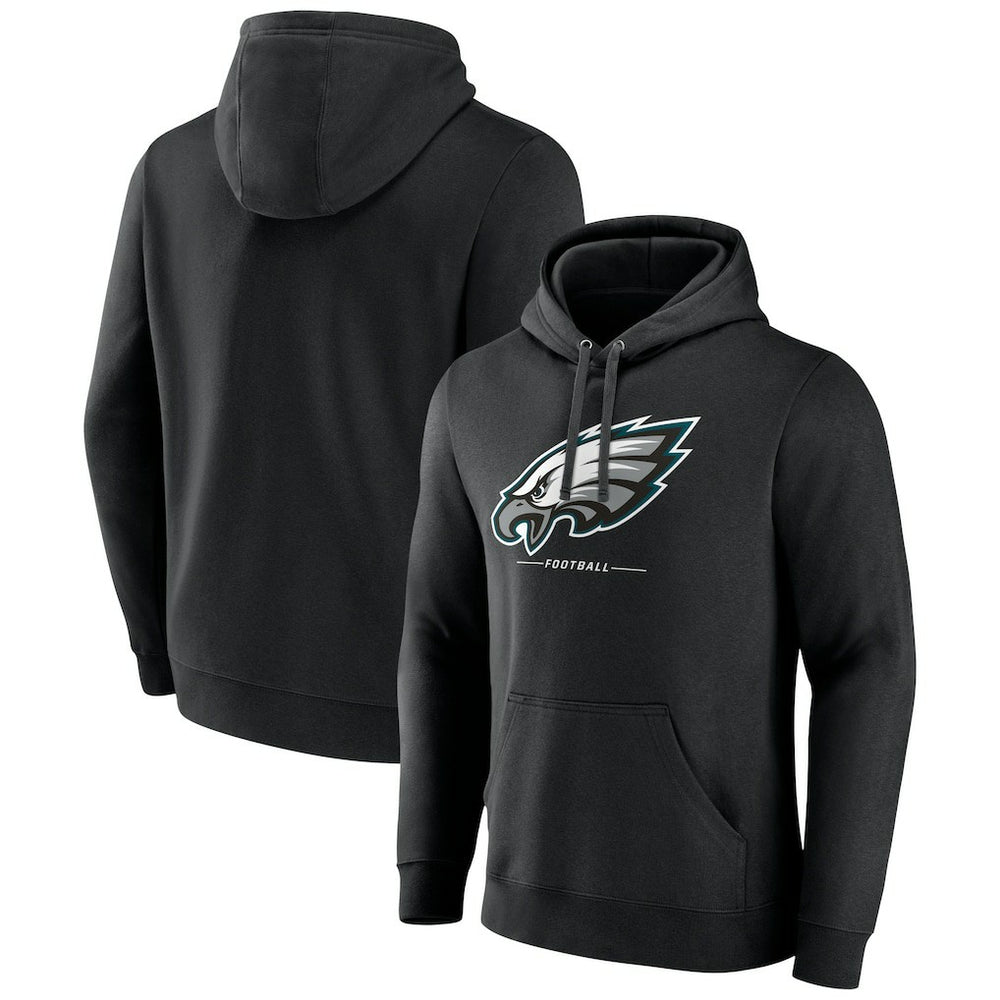 Philadelphia Eagles Logo Team Lockup Fitted Pullover Hoodie | NFL Hot