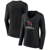 Arizona Cardinals Women's Logo Team Lockup Long Sleeve V-Neck T-Shirt | NFL Hot
