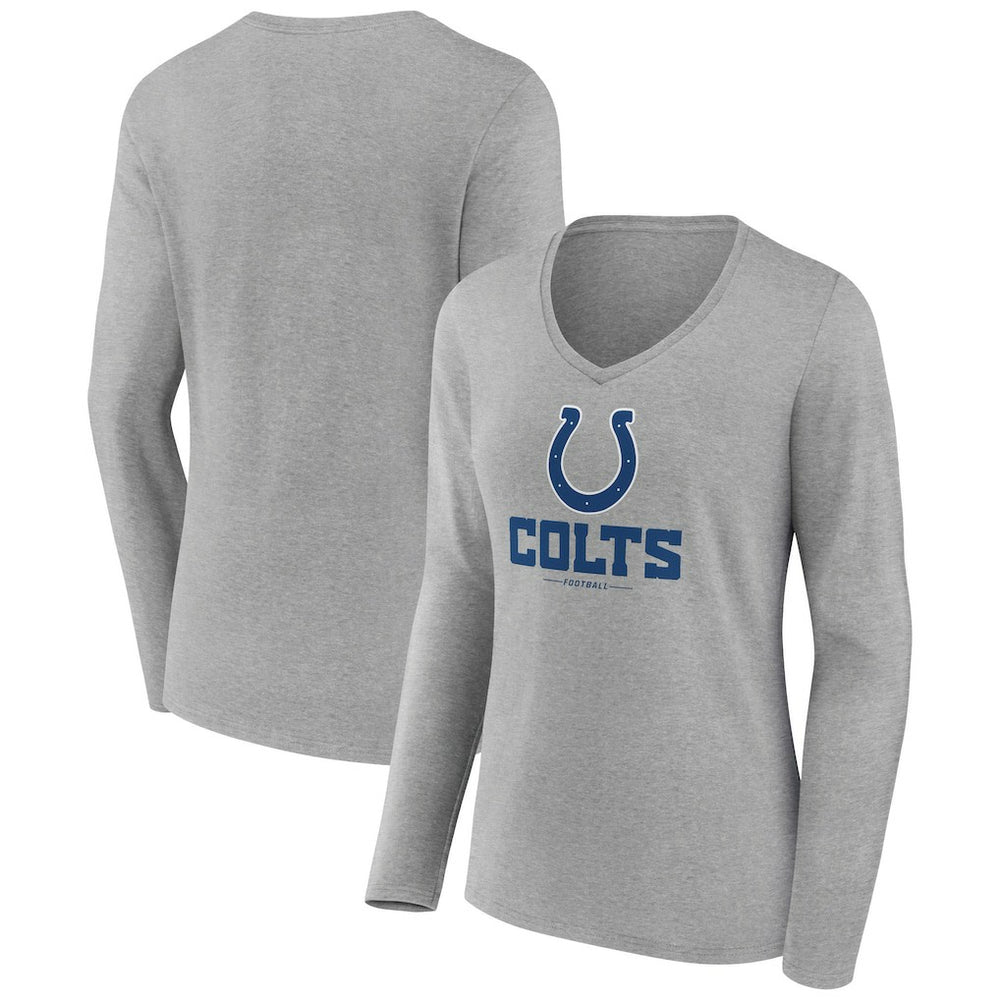 Indianapolis Colts Women's Logo Team Lockup Long Sleeve V-Neck T-Shirt | NFL On sale