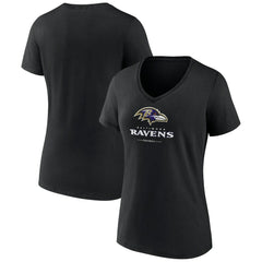Baltimore Ravens Women's Logo Team Lockup V-Neck T-Shirt | NFL Online