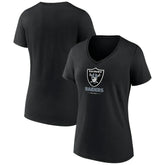 Las Vegas Raiders Women's Logo Team Lockup V-Neck T-Shirt | NFL US