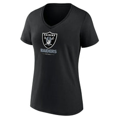 Las Vegas Raiders Women's Logo Team Lockup V-Neck T-Shirt | NFL US