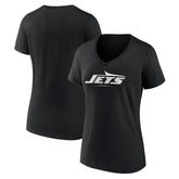 New York Jets Women's Logo Team Lockup V-Neck T-Shirt | NFL US