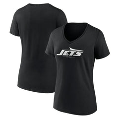 New York Jets Women's Logo Team Lockup V-Neck T-Shirt | NFL US