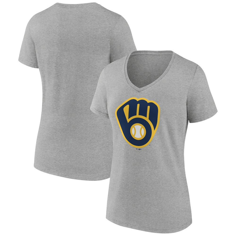 Milwaukee Brewers Women's Official Logo V-Neck T-Shirt - MLB T-shirts