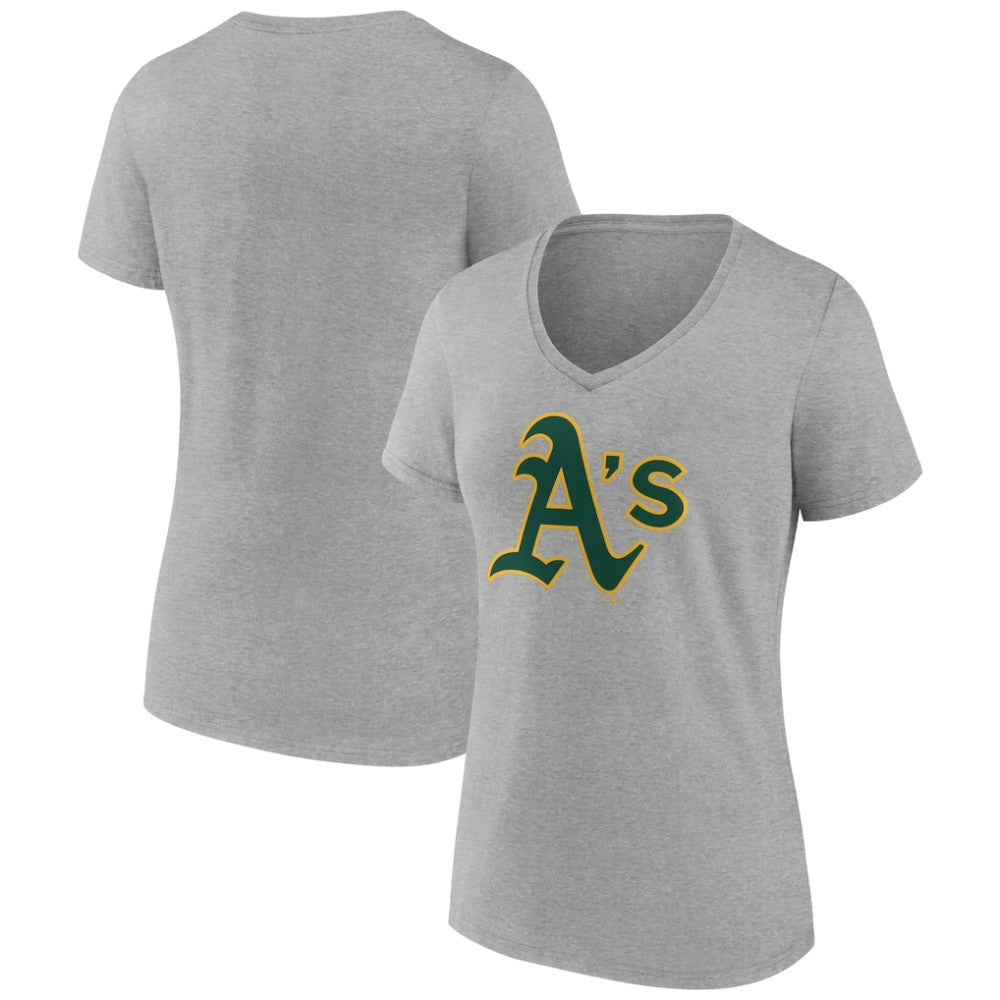 Athletics Women's Official Logo V-Neck T-Shirt - MLB T-shirts