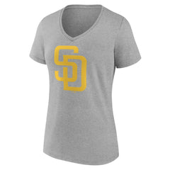 San Diego Padres Women's Official Logo V-Neck T-Shirt - MLB T-shirts