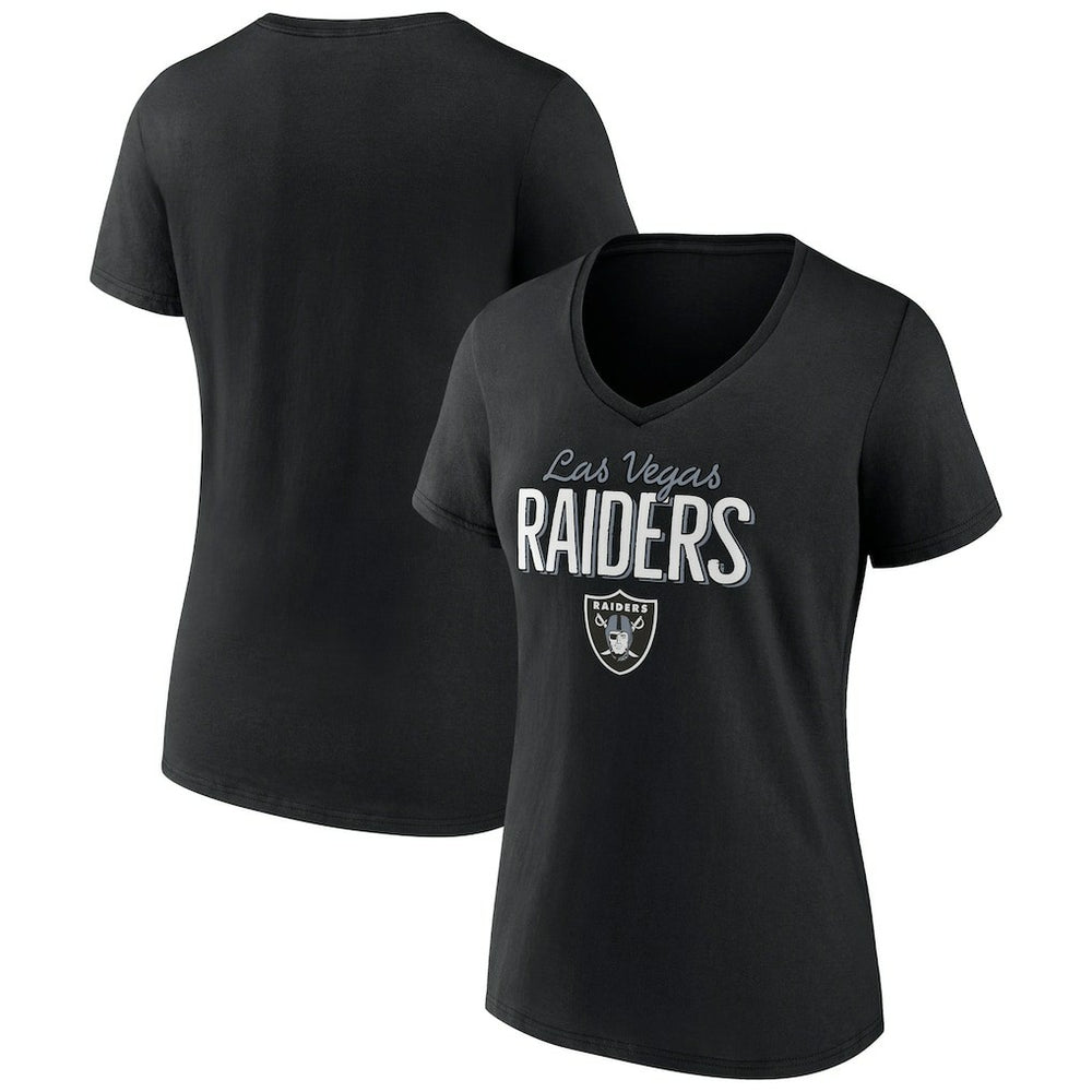 Las Vegas Raiders Women's Nostalgia V-Neck T-Shirt | NFL Discount
