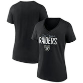 Las Vegas Raiders Women's Nostalgia V-Neck T-Shirt | NFL Discount