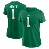 Philadelphia Eagles Jalen Hurts Women's Player Name & Number T-Shirt | NFL Online
