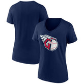 Cleveland Guardians Women's Official Logo V-Neck T-Shirt - MLB T-shirts