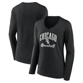 Chicago White Sox Women's Victory Script Long Sleeve V-Neck T-Shirt - MLB T-shirts