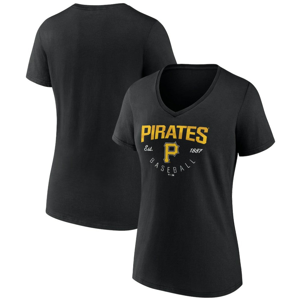 Pittsburgh Pirates Women's Live For It Team V-Neck T-Shirt - MLB T-shirts