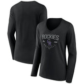 Colorado Rockies Women's Live For It Long Sleeve Long Sleeve V-Neck T-Shirt - MLB T-shirts