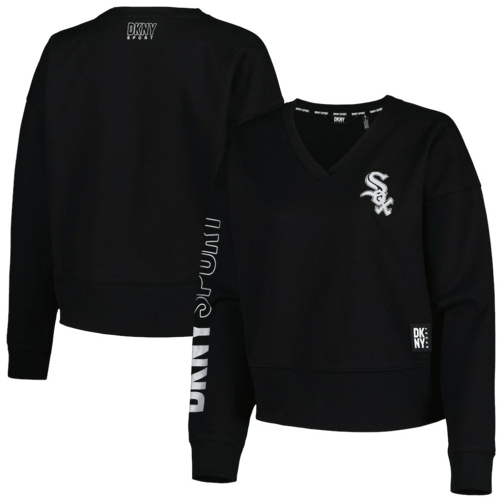 Chicago White Sox DKNY Sport Women's Lily V-Neck Pullover Sweatshirt - MLB Pullover