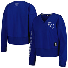 Kansas City Royals DKNY Sport Women's Lily V-Neck Pullover Sweatshirt - MLB Pullover