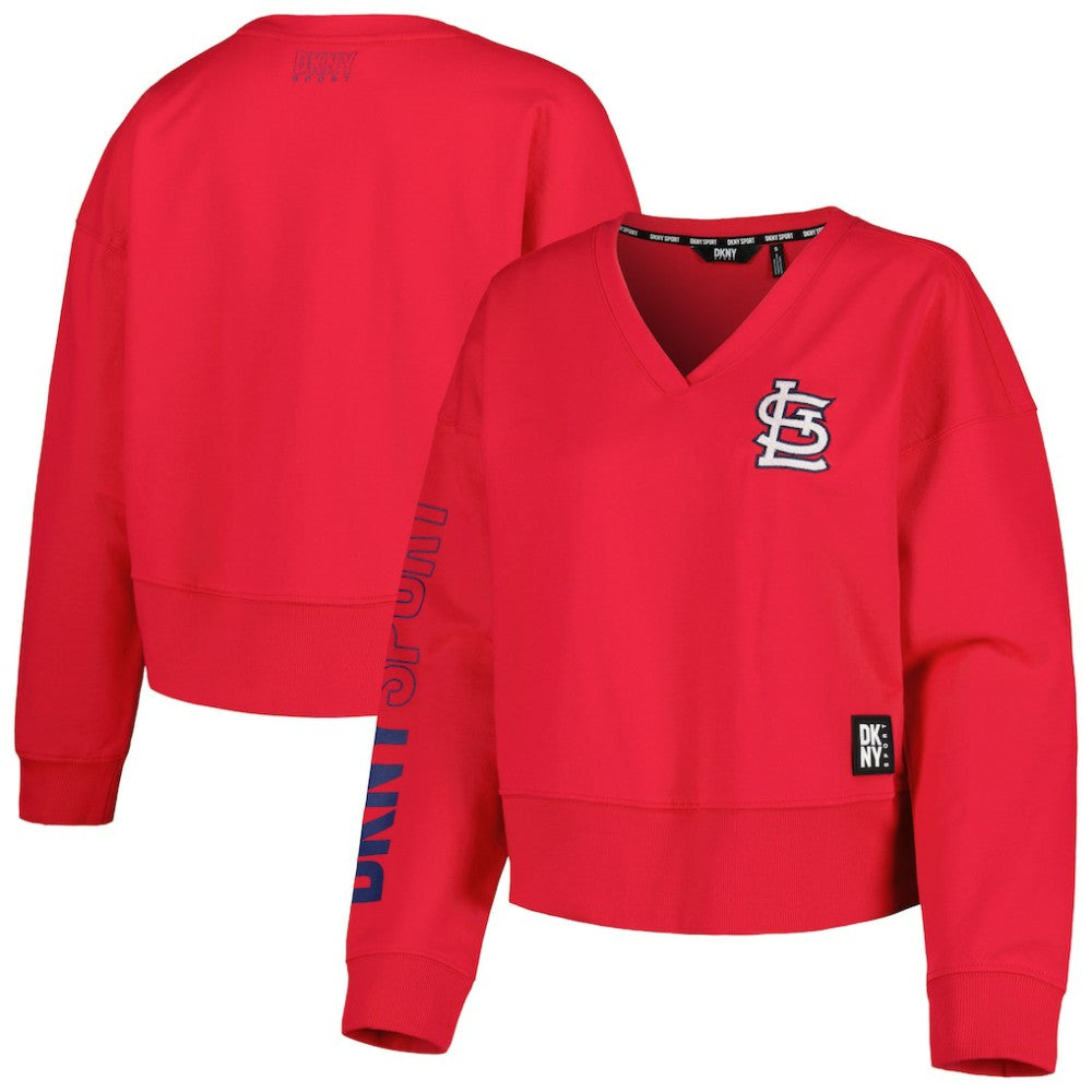 St. Louis Cardinals DKNY Sport Women's Lily V-Neck Pullover Sweatshirt - MLB Pullover