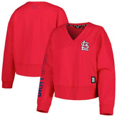 St. Louis Cardinals DKNY Sport Women's Lily V-Neck Pullover Sweatshirt - MLB Pullover