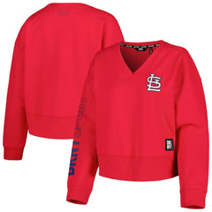 St. Louis Cardinals DKNY Sport Women's Lily V-Neck Pullover Sweatshirt - MLB Pullover