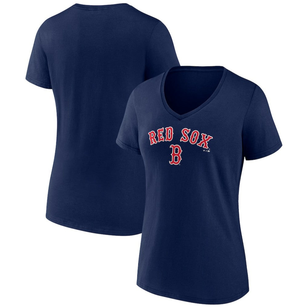 Boston Red Sox Women's Lockup V-Neck T-Shirt - MLB T-shirts