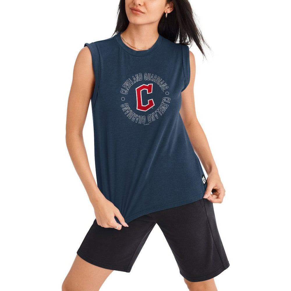 Cleveland Guardians DKNY Sport Women's Madison Tri-Blend Tank Top - MLB Tanks