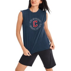 Cleveland Guardians DKNY Sport Women's Madison Tri-Blend Tank Top - MLB Tanks