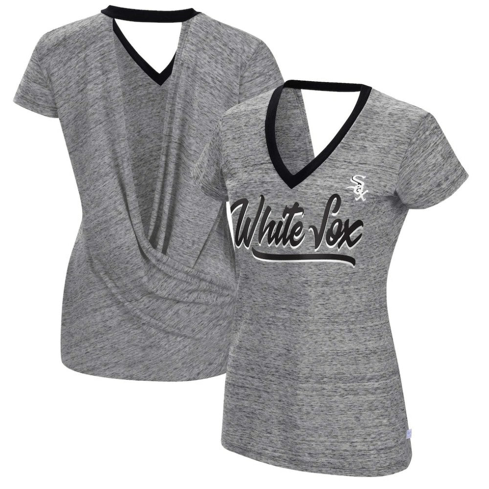 Chicago White Sox Touch Women's Halftime Back Wrap Top V-Neck T-Shirt - MLB T-shirts