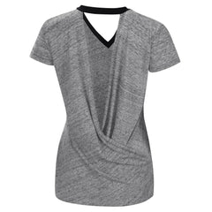 Miami Marlins Touch Women's Halftime Back Wrap Top V-Neck T-Shirt - MLB T-shirts
