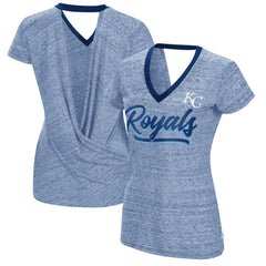 Kansas City Royals Touch Women's Halftime Back Wrap Top V-Neck T-Shirt - MLB T-shirts