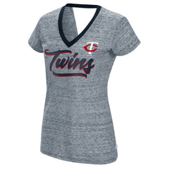 Minnesota Twins Touch Women's Halftime Back Wrap Top V-Neck T-Shirt - MLB T-shirts