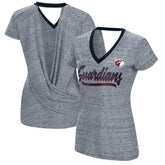 Cleveland Guardians Touch Women's Halftime Back Wrap Top V-Neck T-Shirt - MLB T-shirts