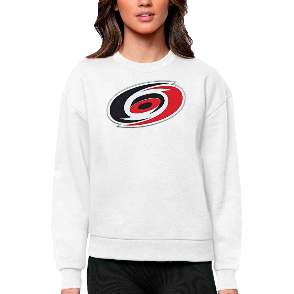 Carolina Hurricanes Antigua Women's Team Logo Victory Crewneck Pullover Sweatshirt - NHL Sweatshirts