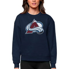 Colorado Avalanche Antigua Women's Team Logo Victory Crewneck Pullover Sweatshirt - NHL Sweatshirts
