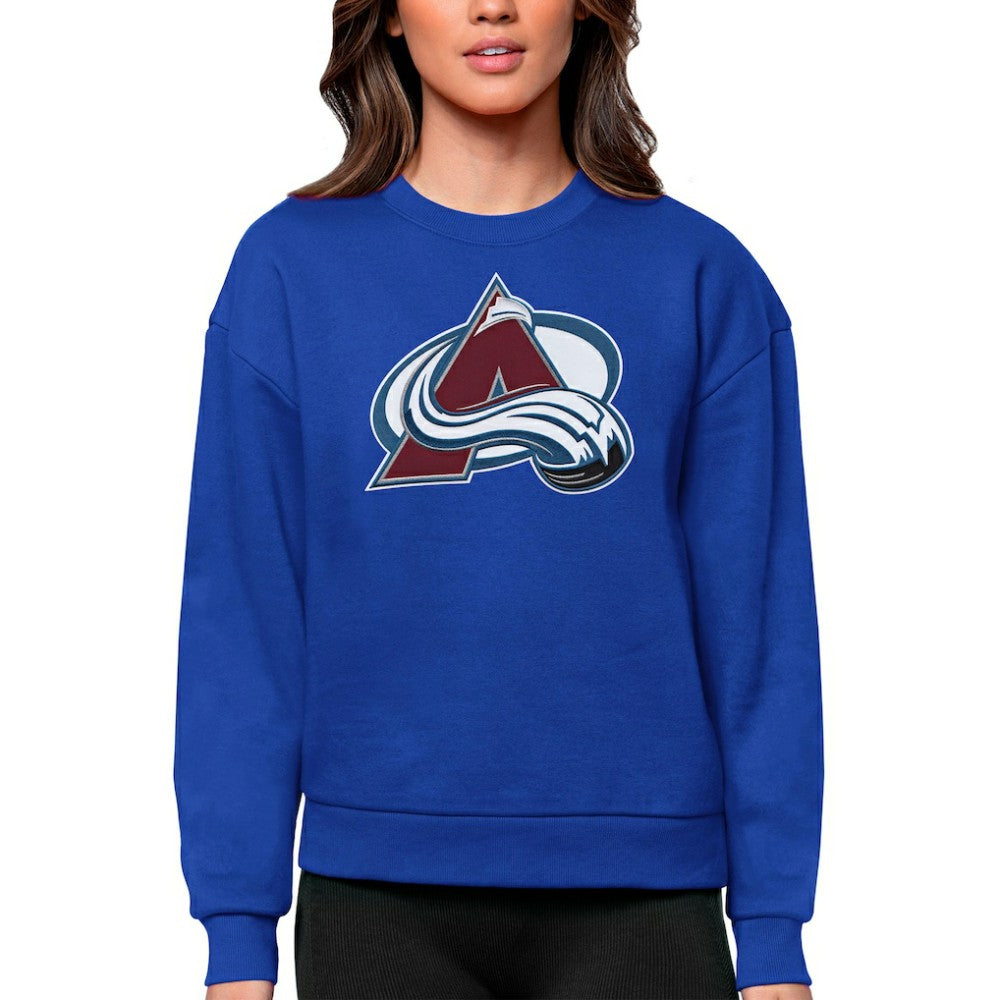 Colorado Avalanche Antigua Women's Team Logo Victory Crewneck Pullover Sweatshirt - NHL Sweatshirts