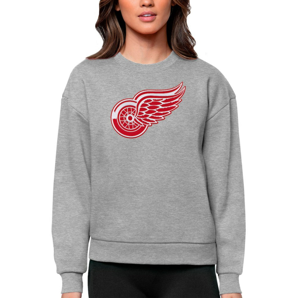 Detroit Red Wings Antigua Women's Team Logo Victory Crewneck Pullover Sweatshirt - NHL Sweatshirts