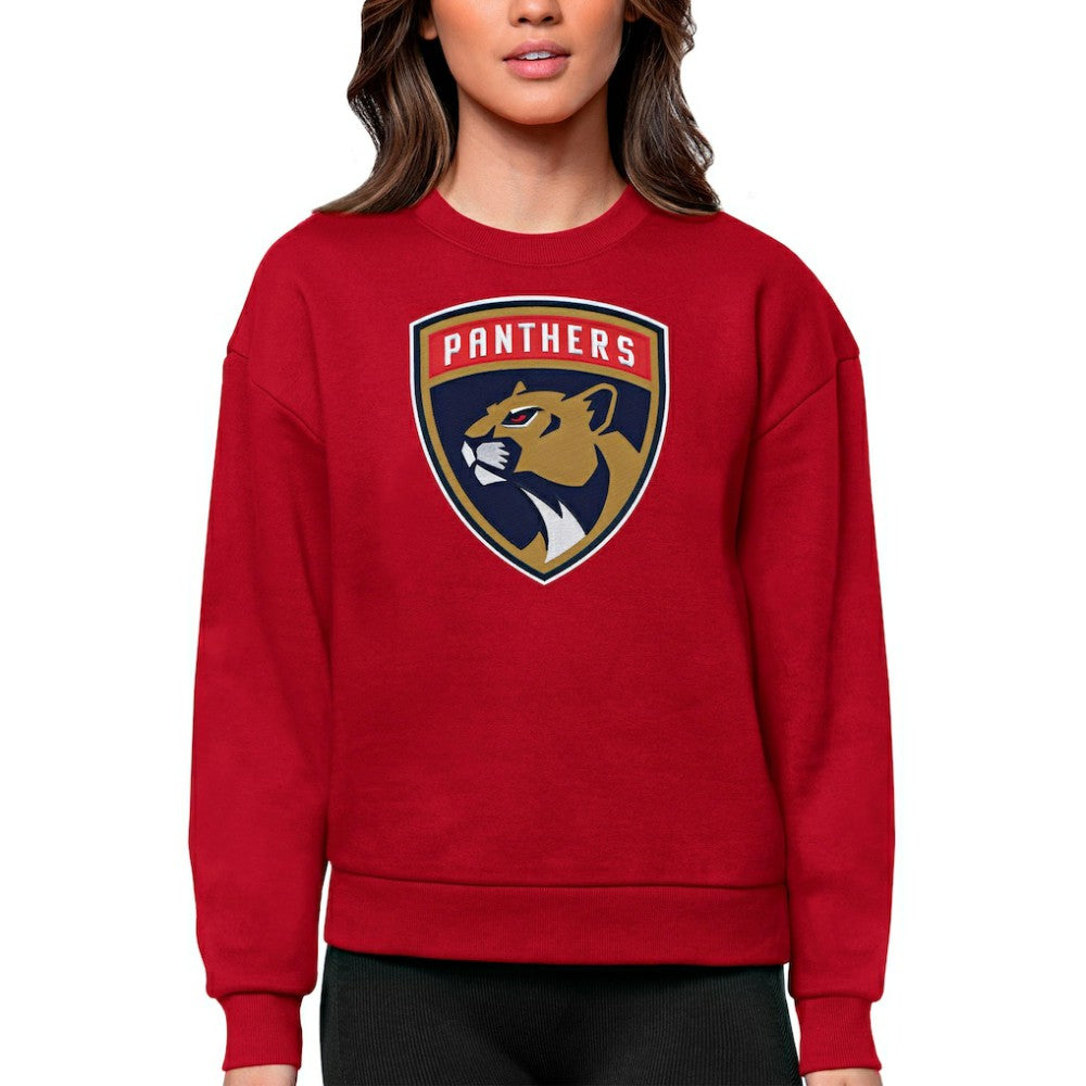 Florida Panthers Antigua Women's Team Logo Victory Crewneck Pullover Sweatshirt - NHL Sweatshirts