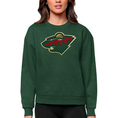 Minnesota Wild Antigua Women's Team Logo Victory Crewneck Pullover Sweatshirt - NHL Sweatshirts