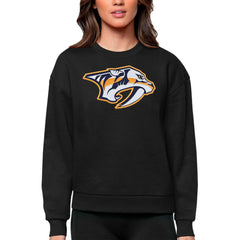Nashville Predators Antigua Women's Team Logo Victory Crewneck Pullover Sweatshirt - NHL Sweatshirts