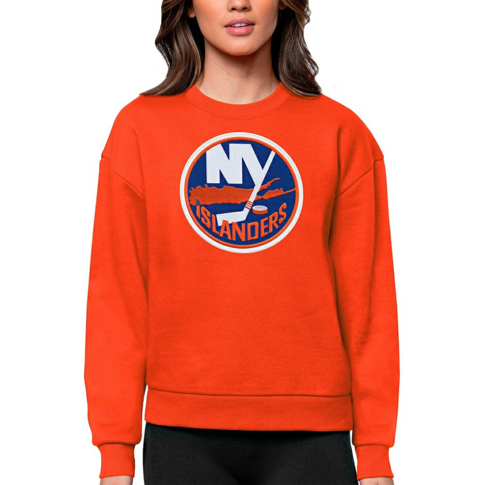New York Islanders Antigua Women's Team Logo Victory Crewneck Pullover Sweatshirt - NHL Sweatshirts