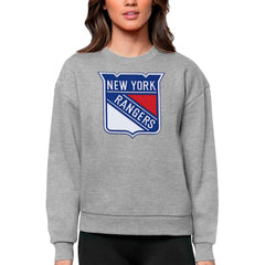 New York Rangers Antigua Women's Team Logo Victory Crewneck Pullover Sweatshirt - NHL Sweatshirts