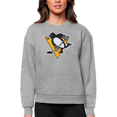 Pittsburgh Penguins Antigua Women's Team Logo Victory Crewneck Pullover Sweatshirt - NHL Sweatshirts
