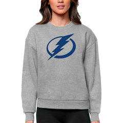 Tampa Bay Lightning Antigua Women's Team Logo Victory Crewneck Pullover Sweatshirt - NHL Sweatshirts